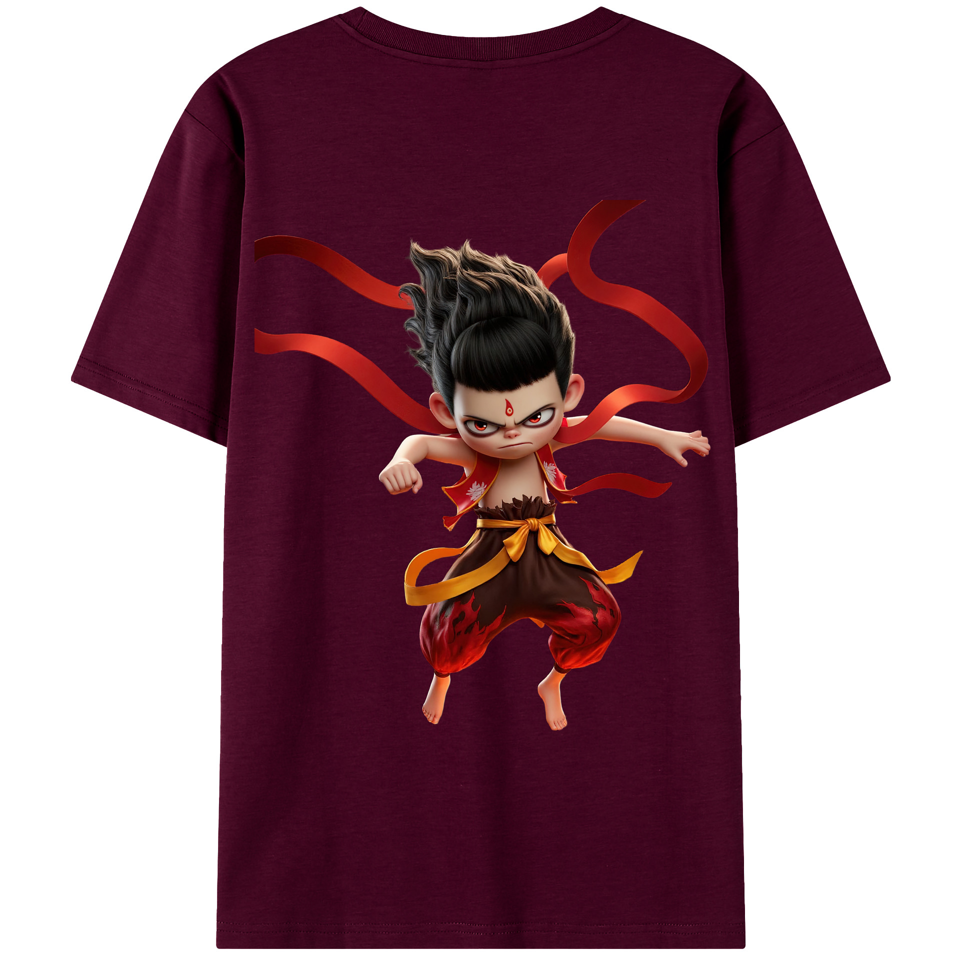 （画像用） Ne Zha 2 ナタ 魔童の大暴れ レディース半袖Tシャツ(バックプリント)